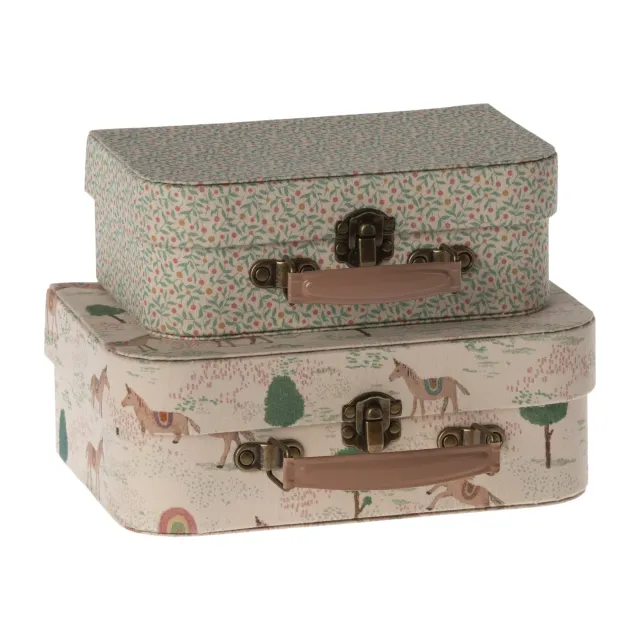 Maileg Set 2 valigie unicorni tessuto 22 cm da viaggio