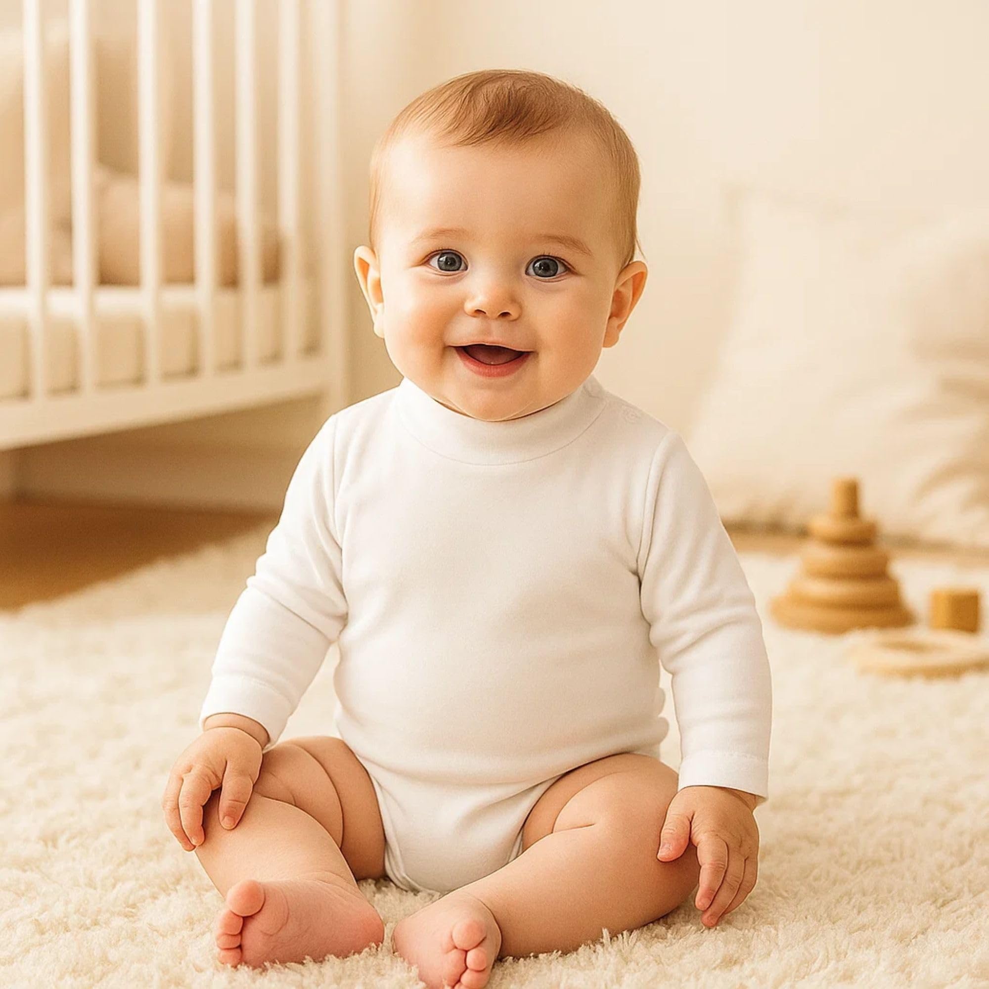 Babidu 1177 body neonato manica lunga bianco 3 anni cotone