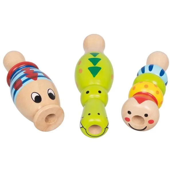 Goki Trombetta Animali fischietto legno 8 cm assortito