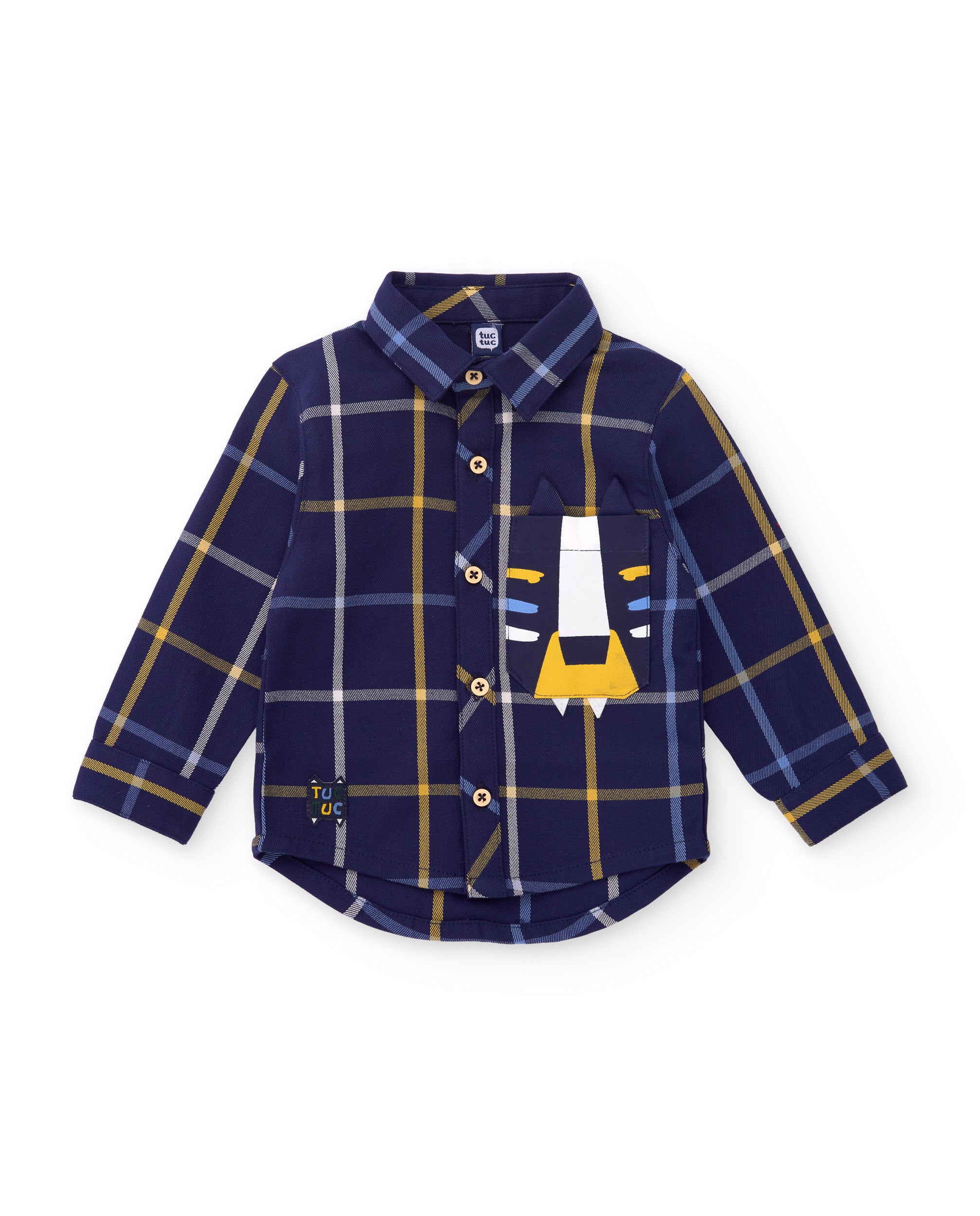 Tuc Tuc camicia bambino blu quadri bottoni legno