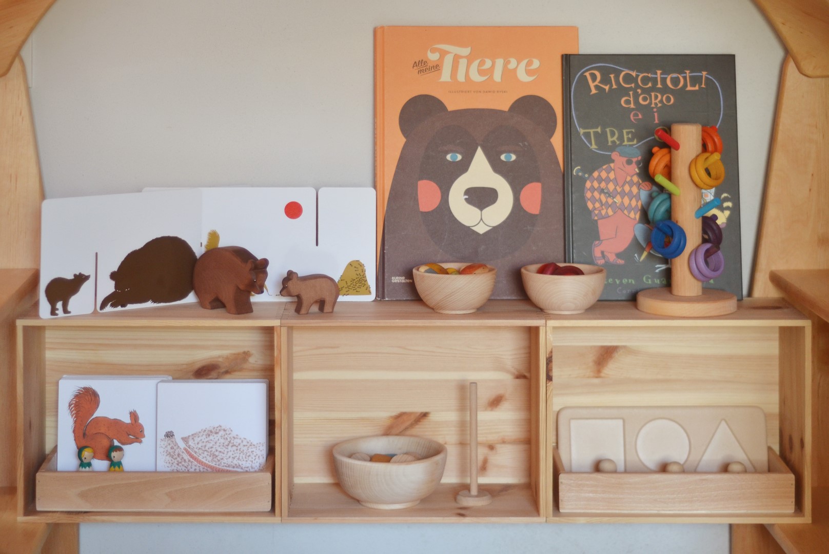 Vassoio attività Montessori legno 15x30 cm