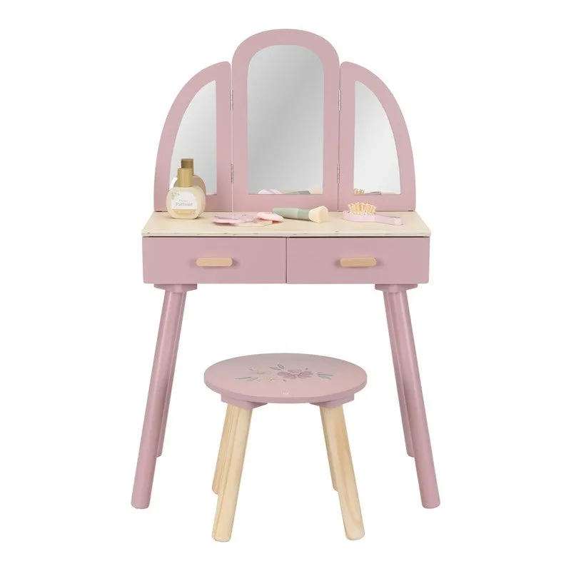 Little Dutch toeletta legno rosa con specchio