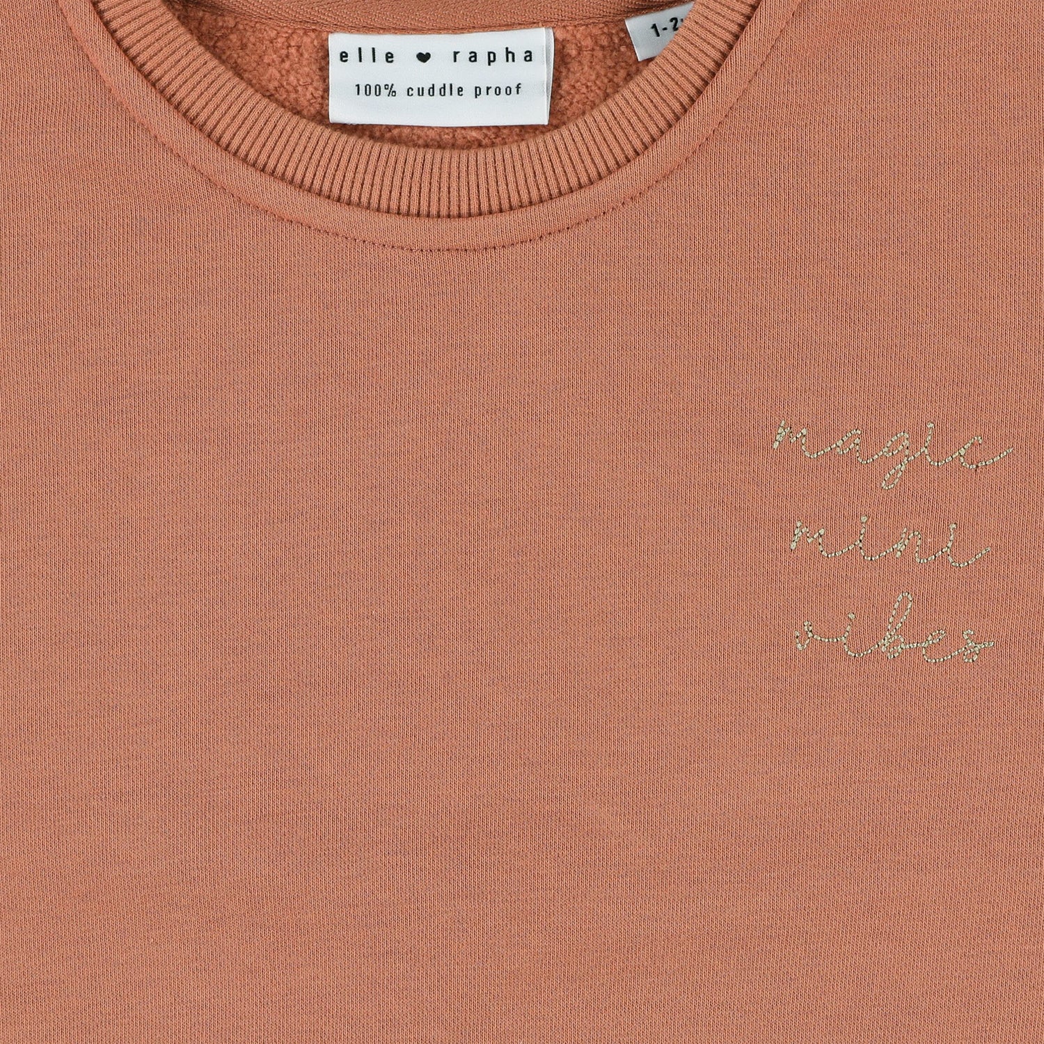 Ella and Rapha MINI felpa brick dust cotone bio