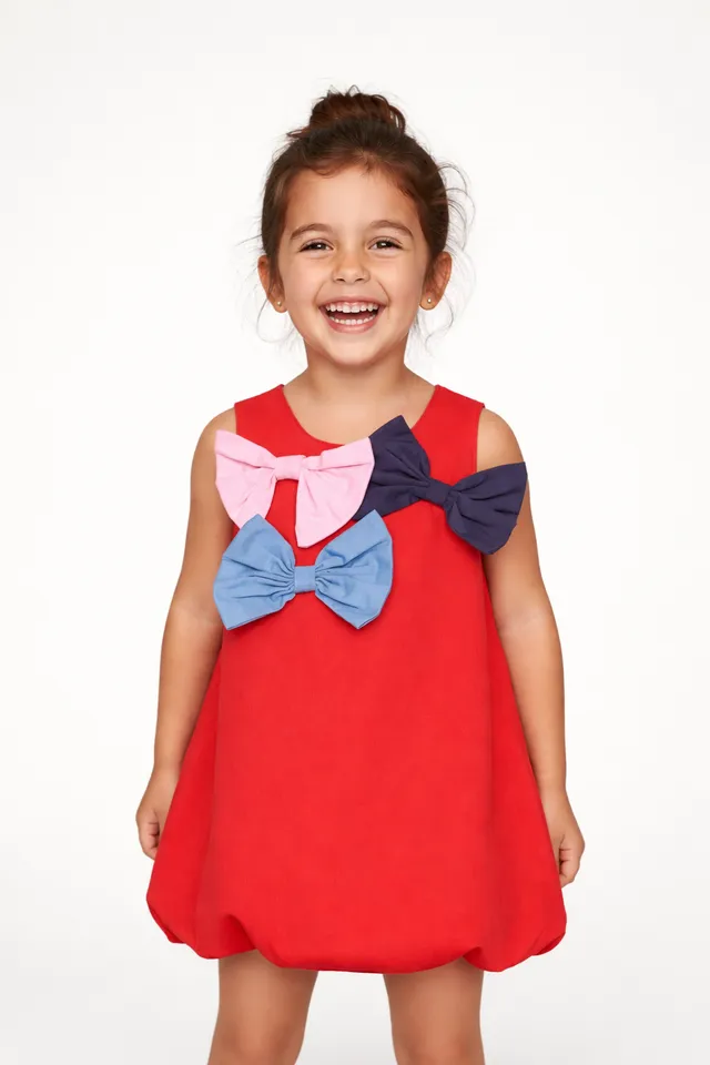 Tuc Tuc vestito bambina rosso con fiocchi
