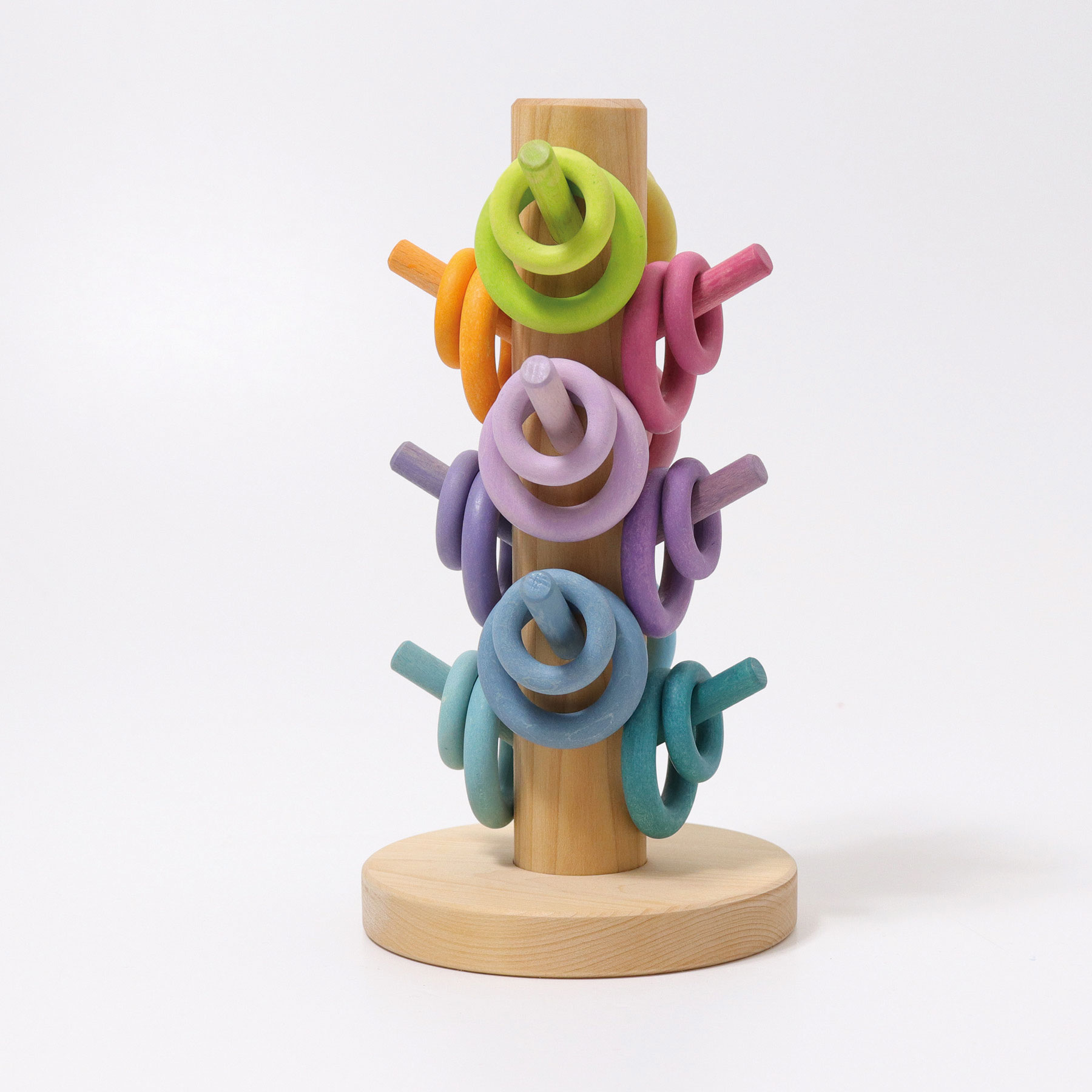 Grimm's Building Rings Pastel albero in legno 12 tasselli