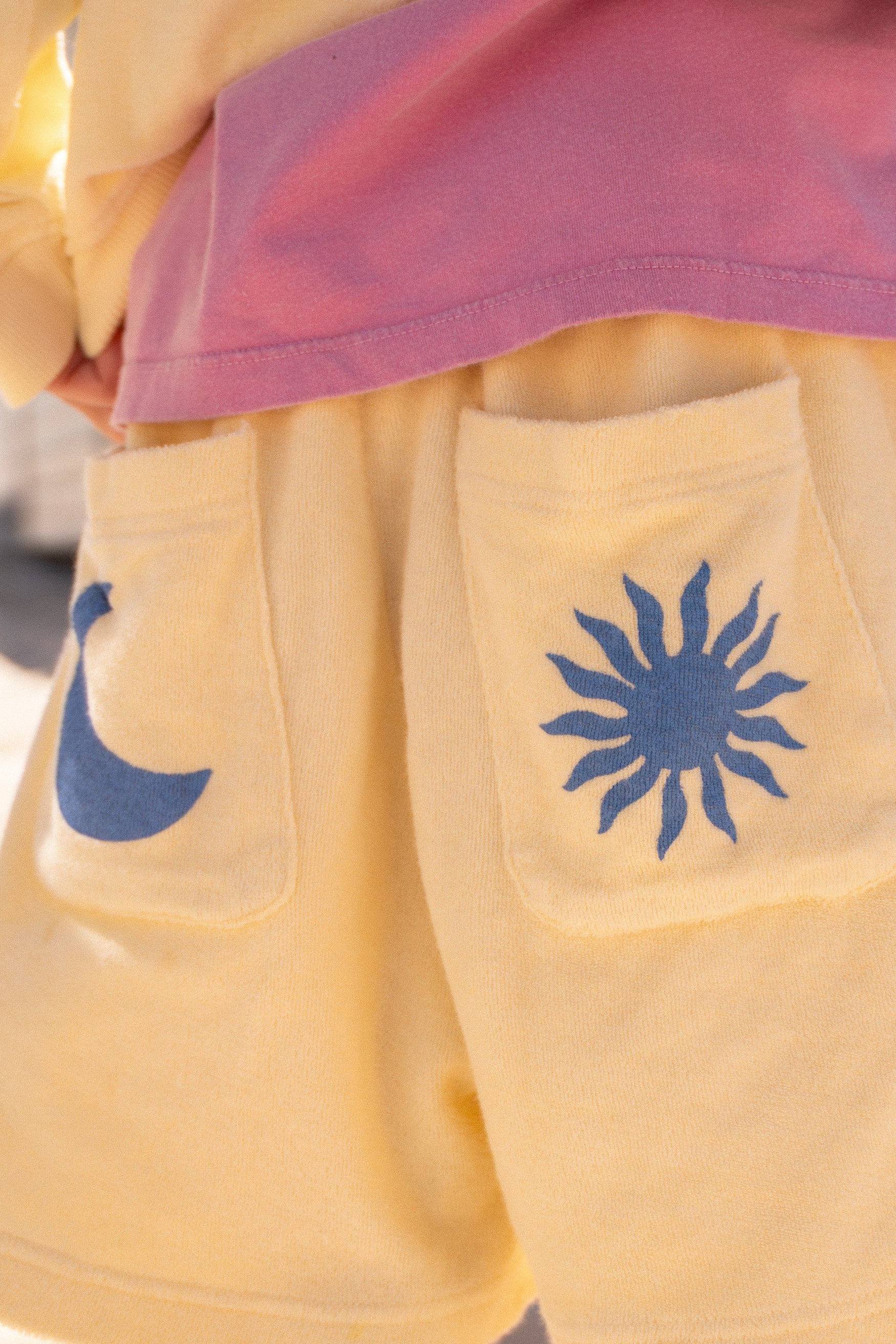Ella and Rapha Terry pantaloncini bimbi giallo spugna