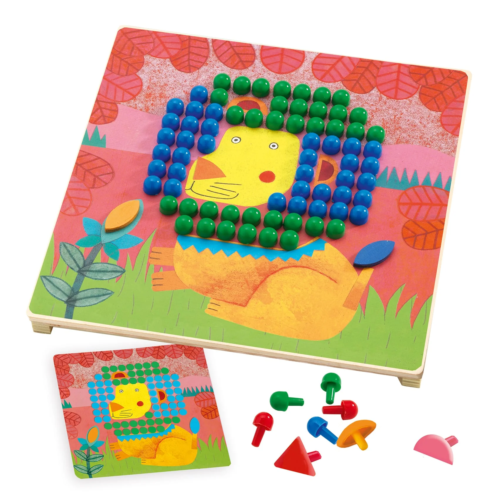 Djeco Animo gioco chiodini mosaico legno 230 perni