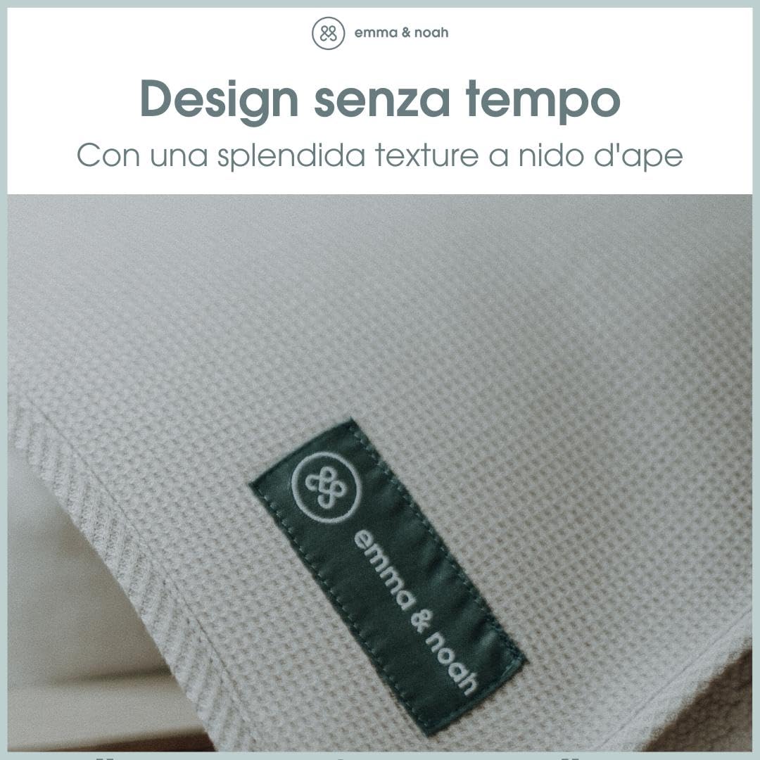 emma & noah Essential coperta neonato 95x75 Mint cotone bio