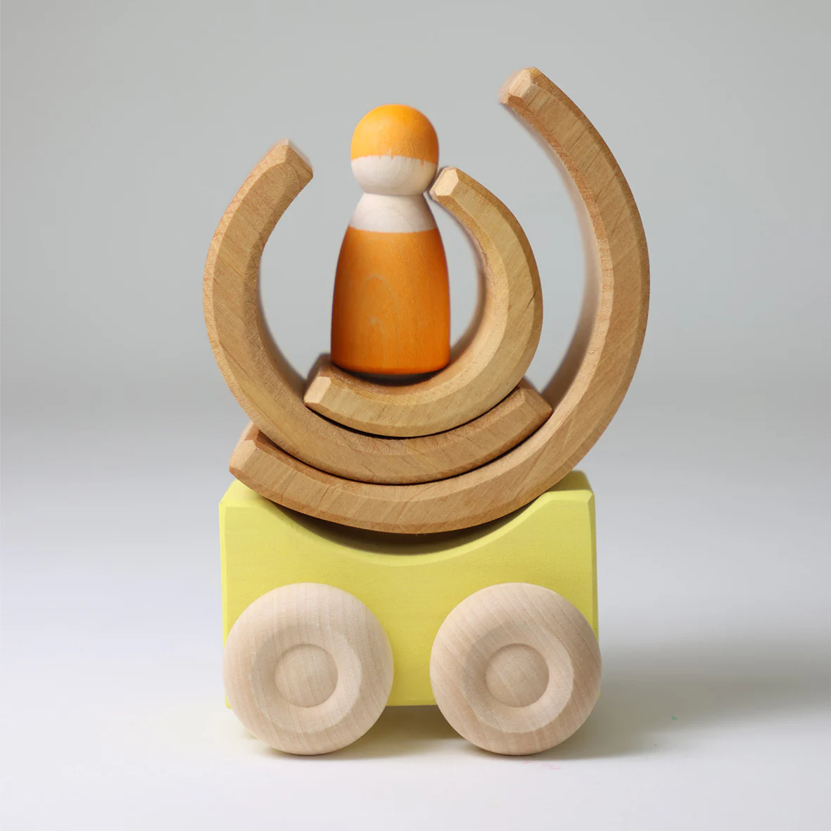 Grimm's Macchinine impilabili set legno giallo 2 pezzi
