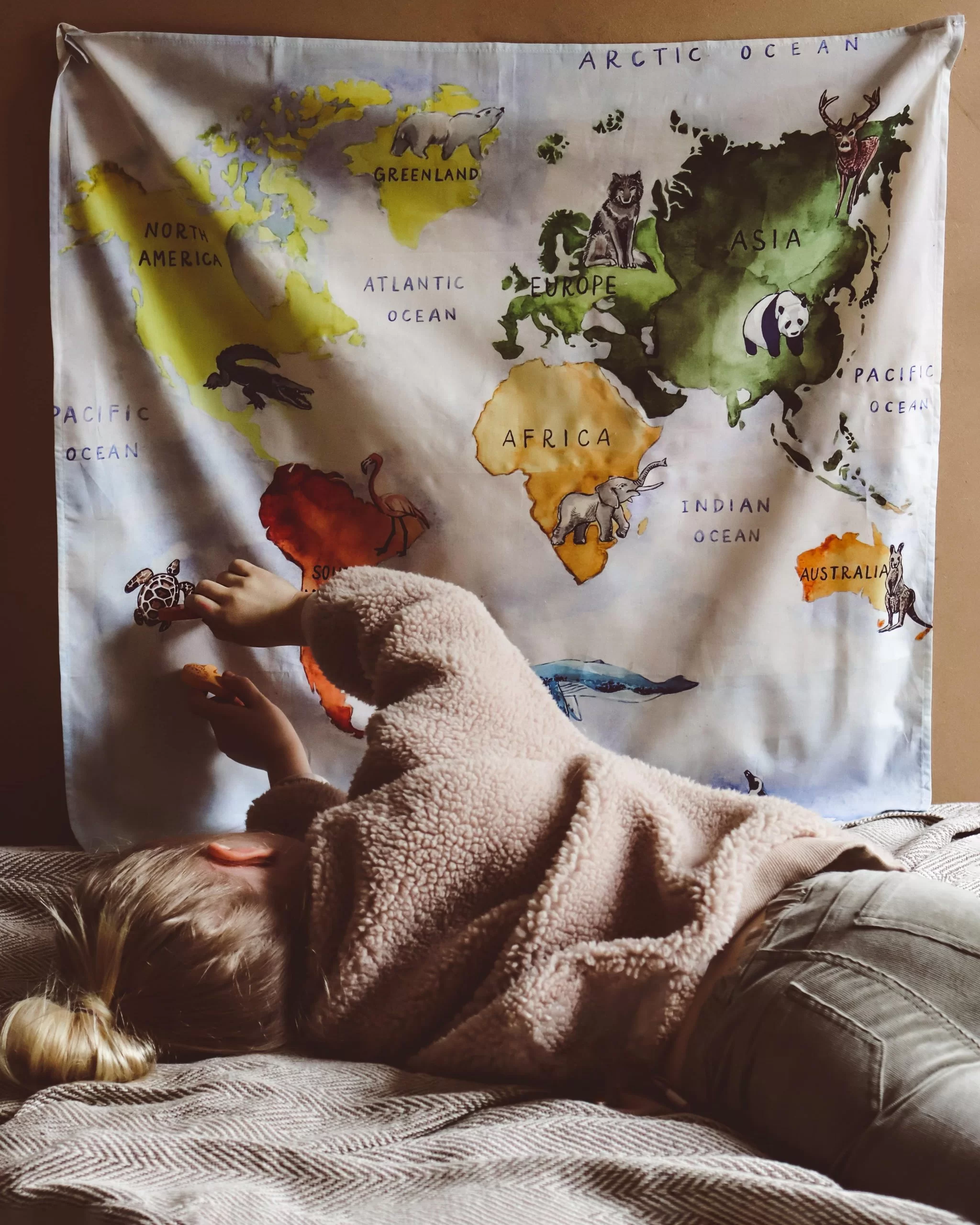 Wonderie Our World telo gioco cotone bio 100x100 cm