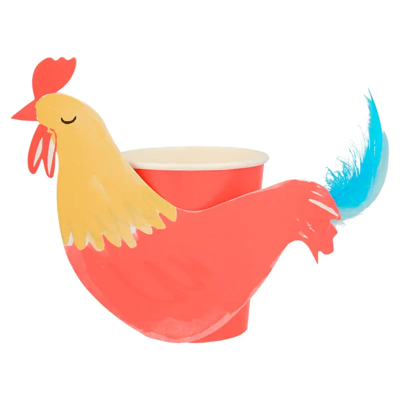 Meri Meri On the Farm set 8 bicchieri gallo 256 ml