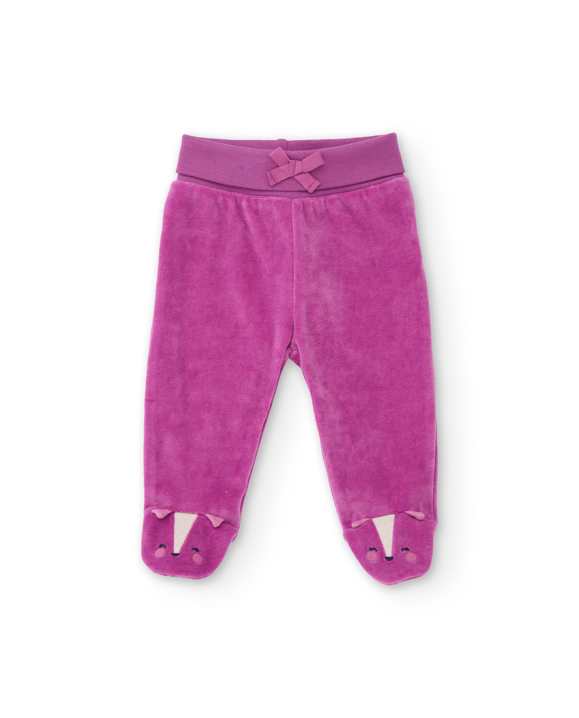 Tuc Tuc completino neonata rosa in ciniglia con piedini