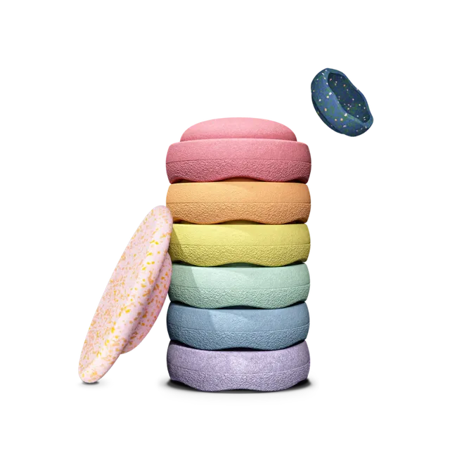 Stapelstein Original Spring Pastel set 6 elementi + tavola