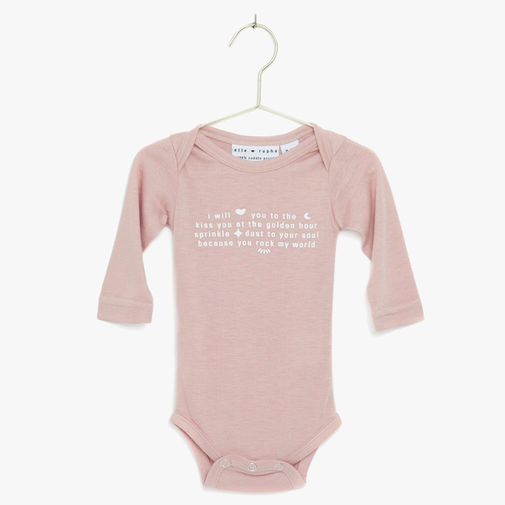 Ella and Rapha To The Moon body neonato rosa pastel