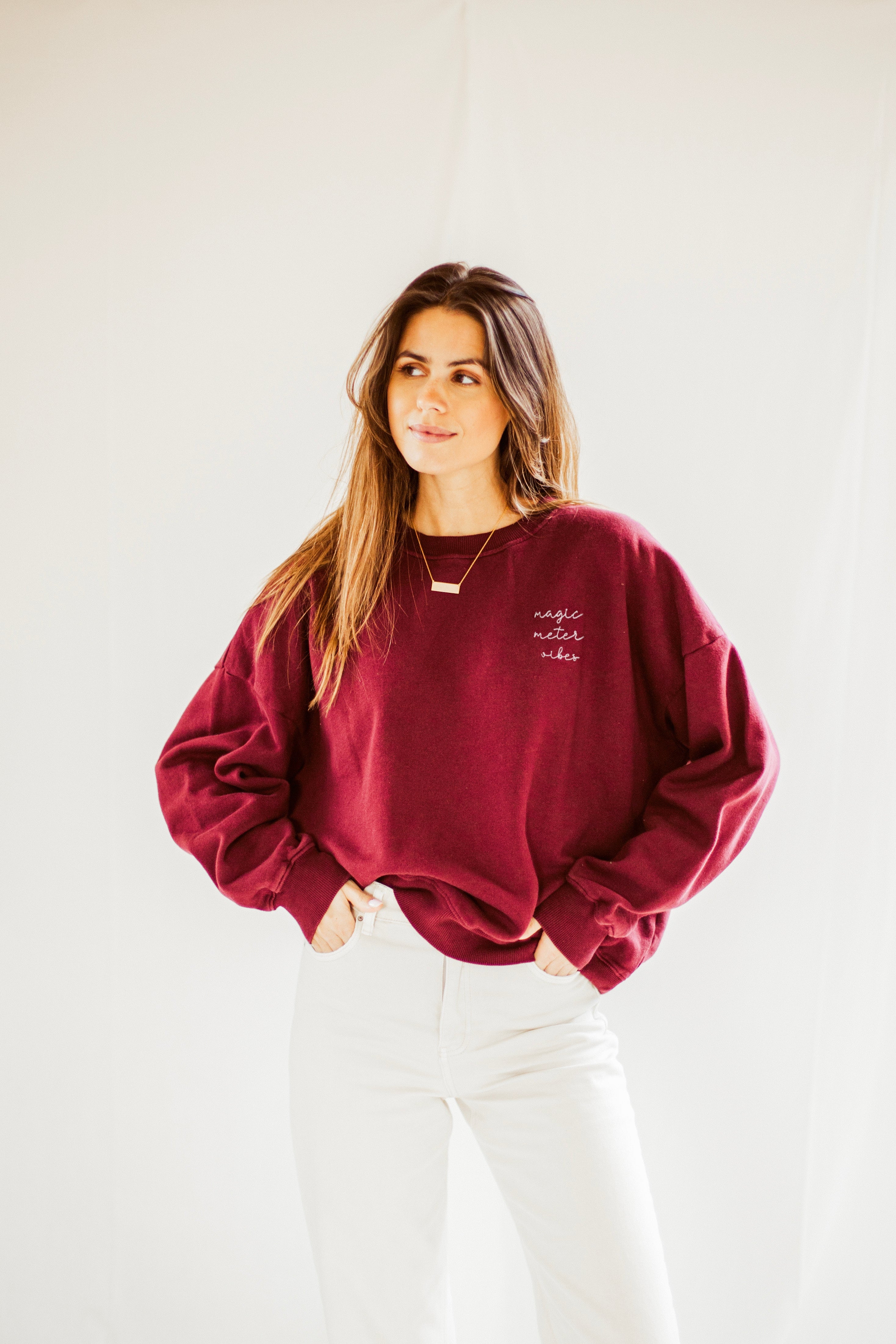 Ella and Rapha Meter felpa bordeaux taglia unica in cotone