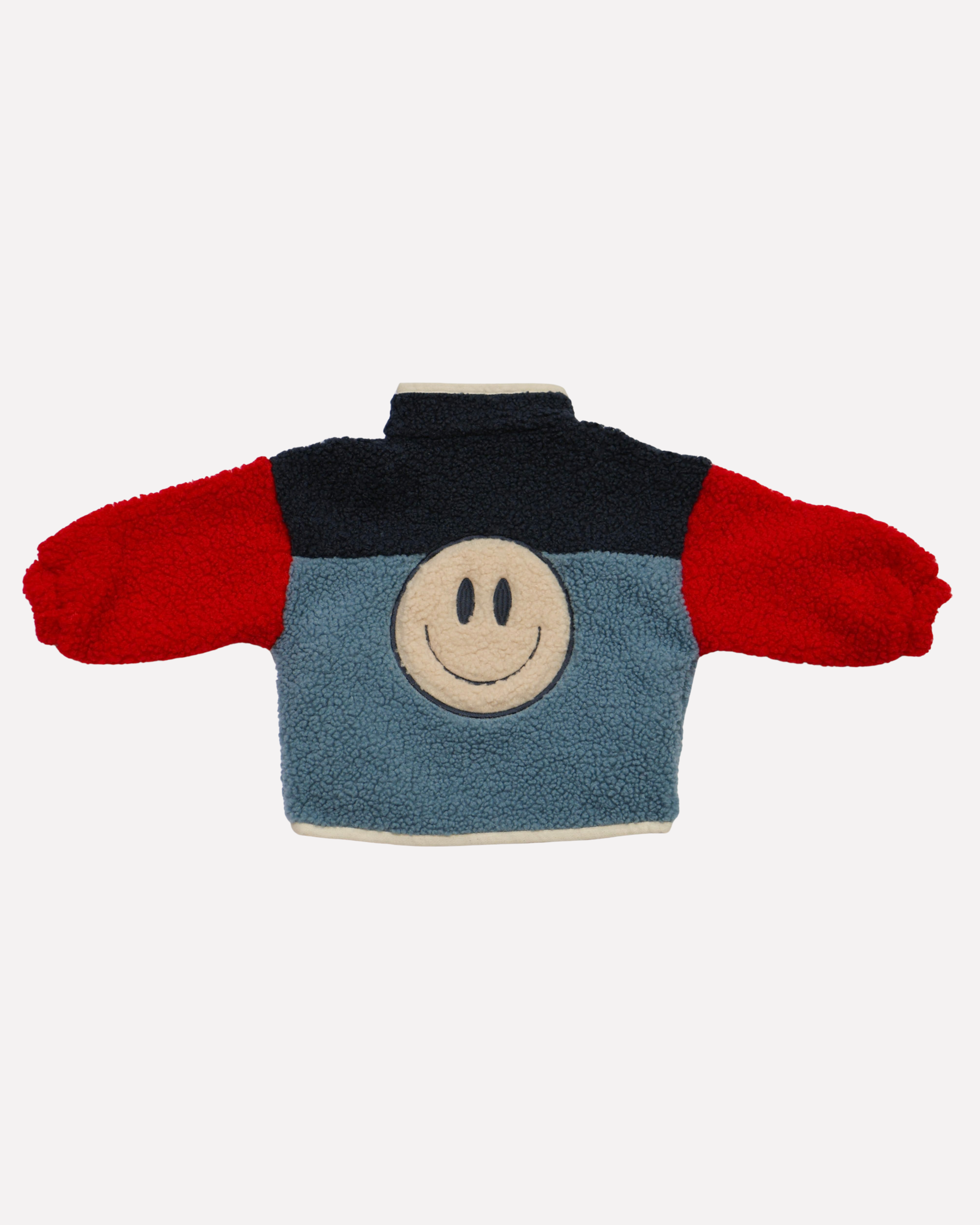 Ella and Rapha Funky Smiley giacca teddy bambino rossa pile