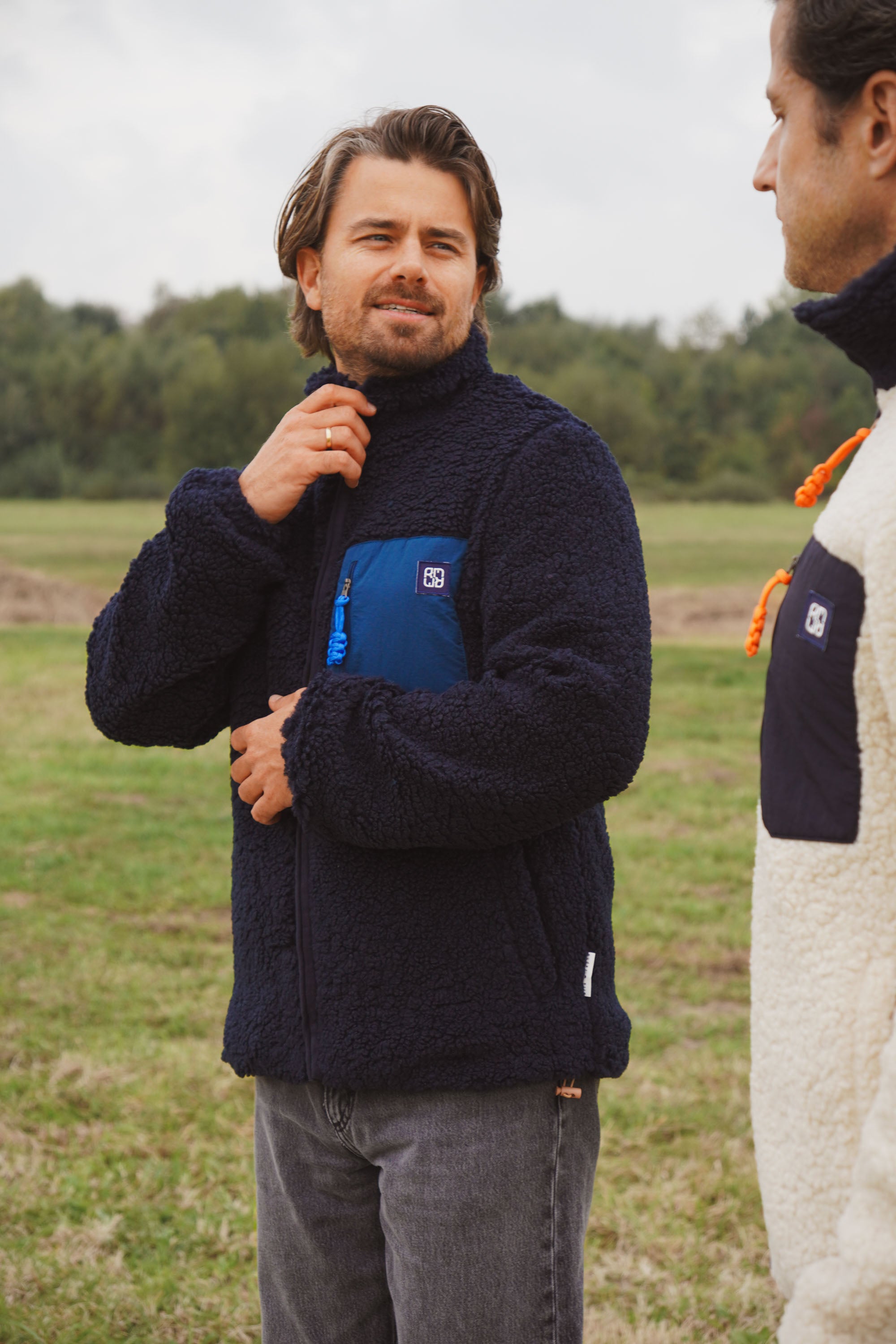 Ella and Rapha Teddy giacca uomo navy regular fit