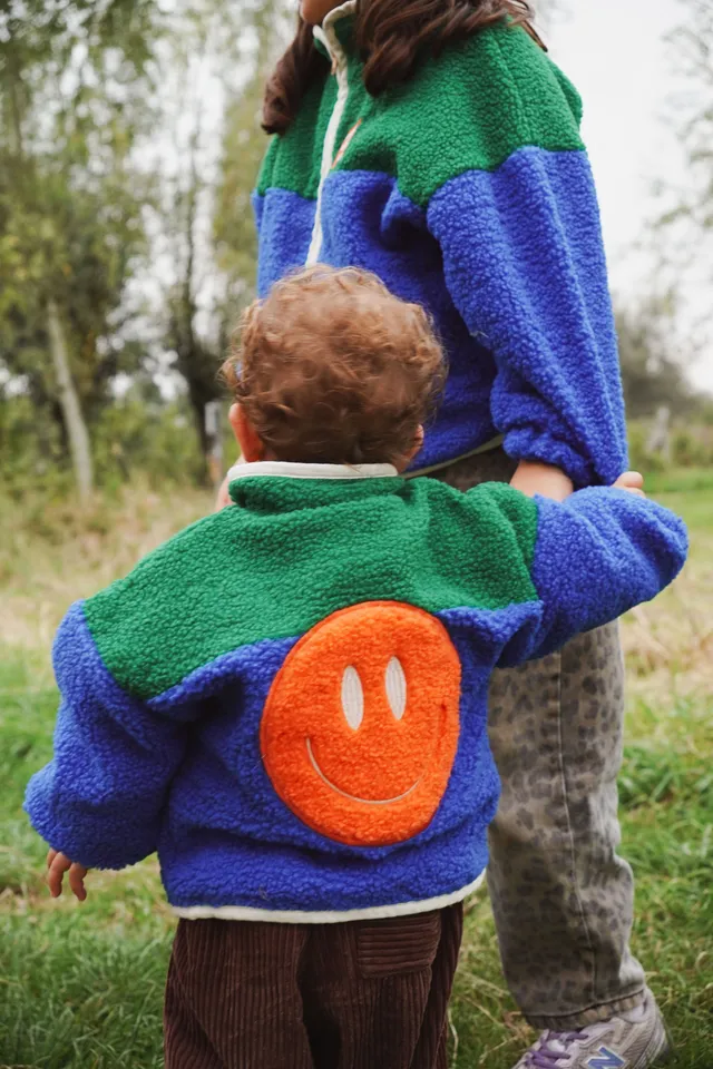 Ella and Rapha little teddy SMILEY JACKET giacca funky in pile