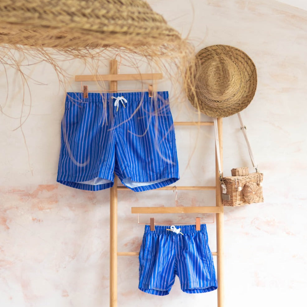Ella and Rapha Azur costume shorts bimbo righe blu