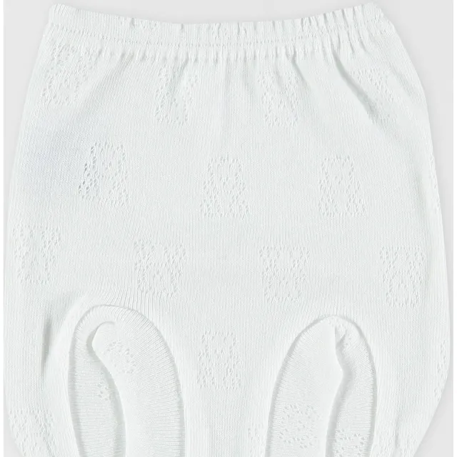 Babidu 3114 Calado Ositos Copripannolino Cotone Neonato bianco