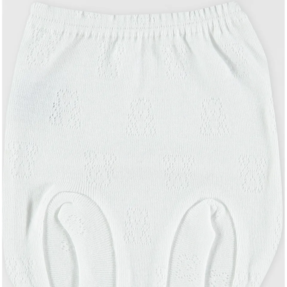 Babidu 3114 Calado Ositos Copripannolino Cotone Neonato bianco