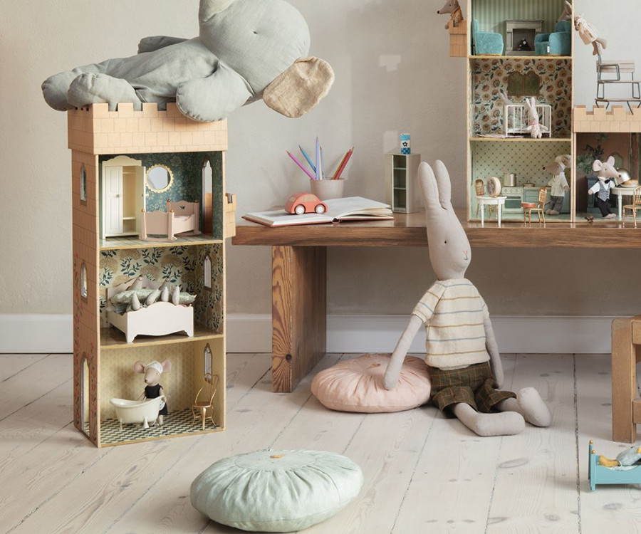 Maileg Topo letto mamma e papà miniatura legno