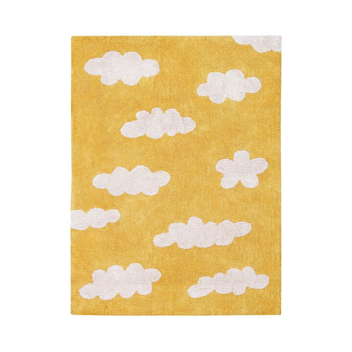 Lorena Canals Nuvole Mustard tappeto lavabile 120x160 cotone