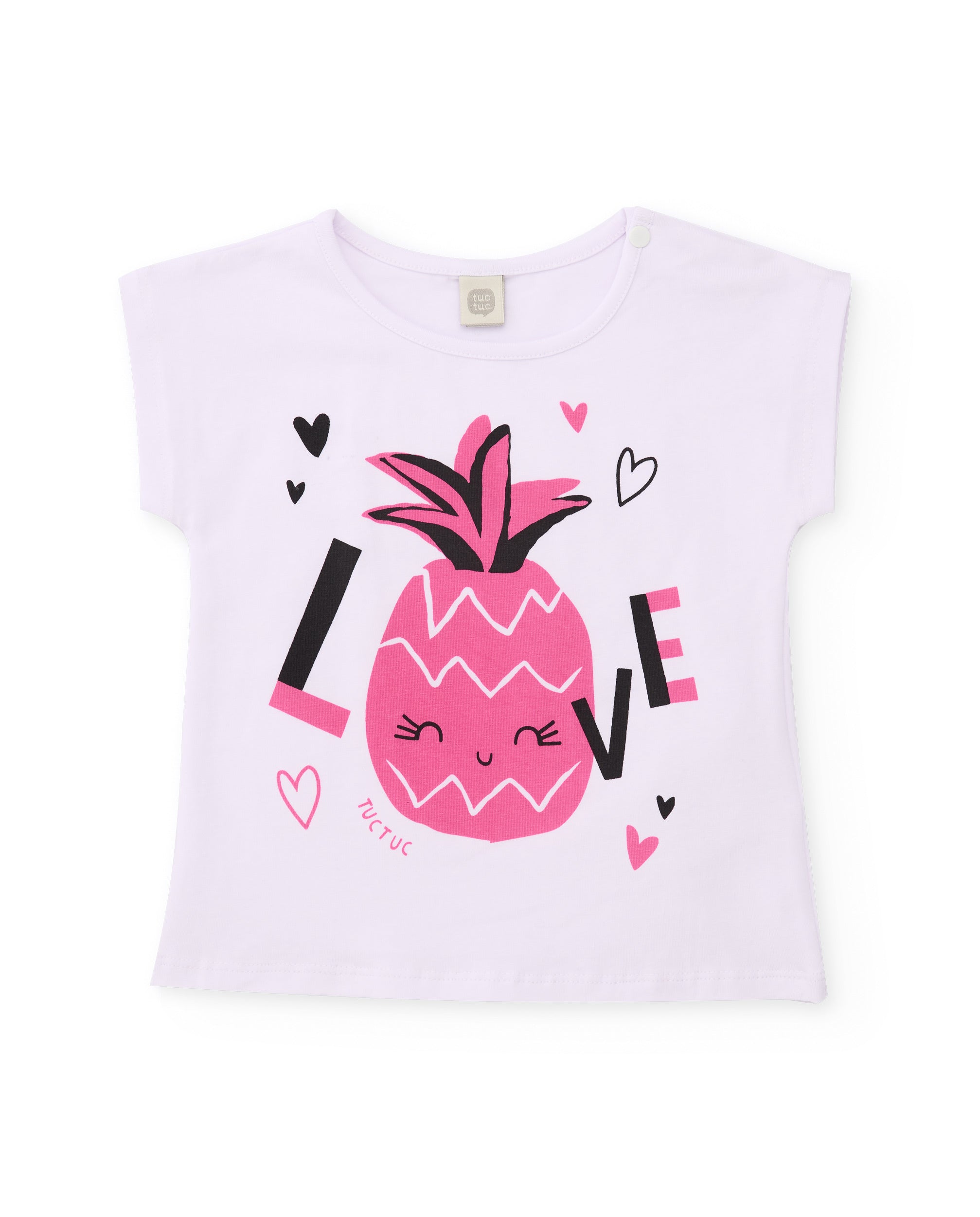 Tuc Tuc T-Shirt Bambina Bianca Ananas Love