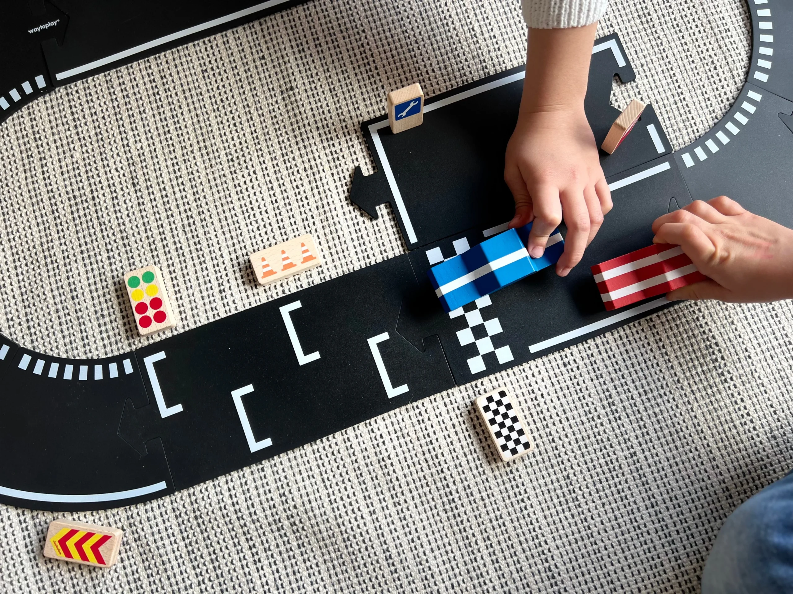 Waytoplay Race segnali stradali legno 8 pezzi pista