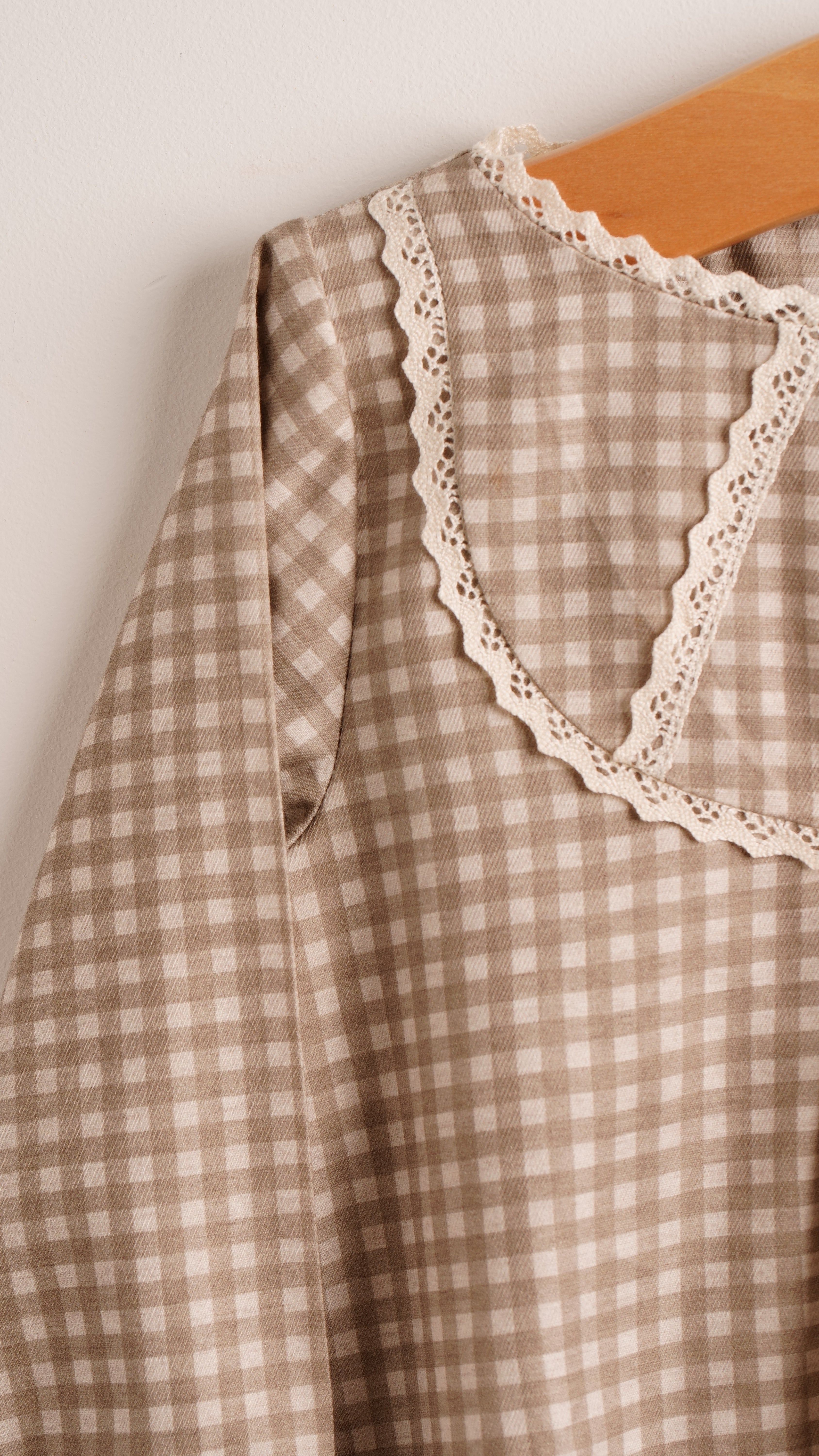 Mebi Vichy Beige vestito bambina cotone