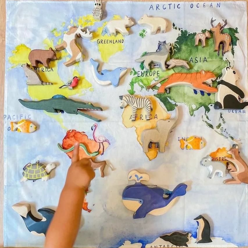 Wonderie Our World telo gioco cotone bio 100x100 cm