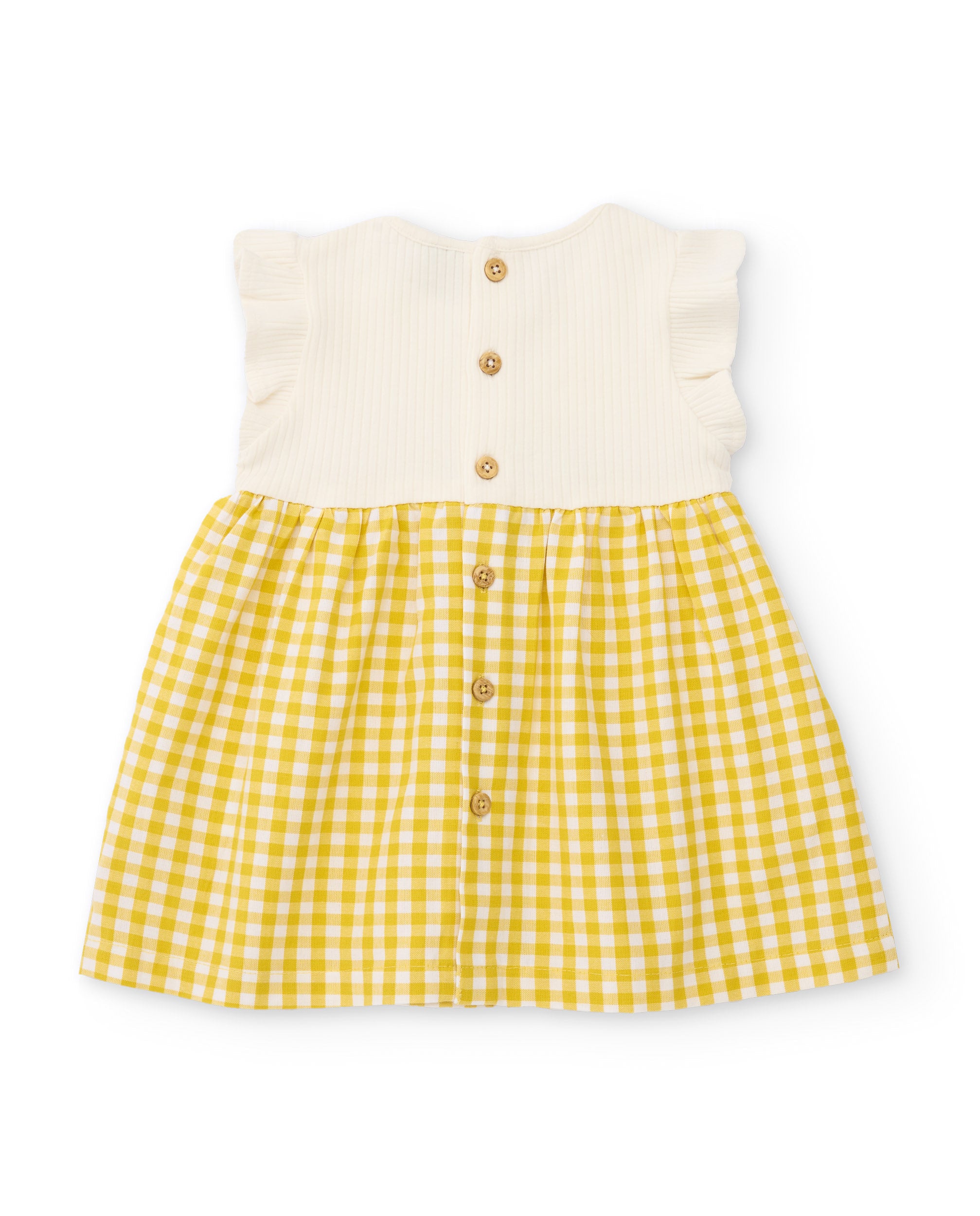 Tuc Tuc vestito neonata giallo quadretti due pezzi