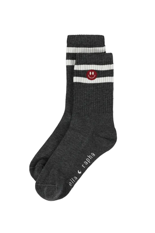 Ella and Rapha Smiley calzini grigi cotone 85%