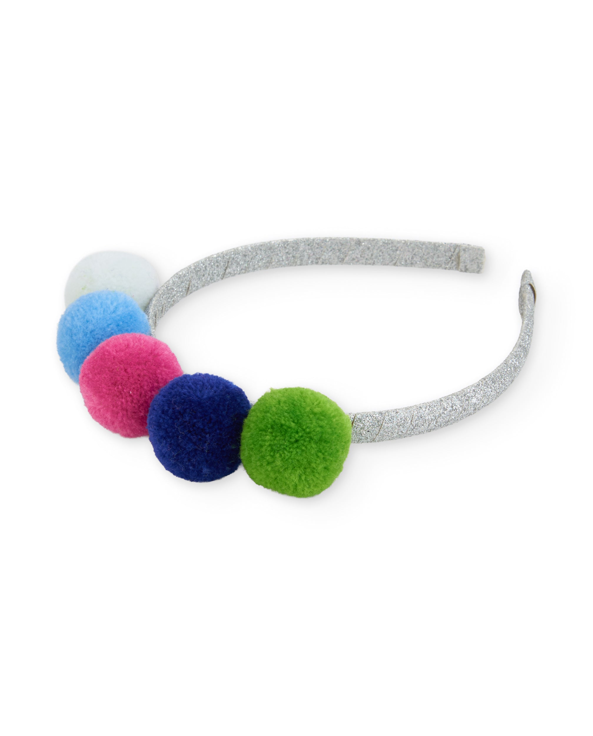 Tuc Tuc cerchietto bimba pompon multicolore glitter