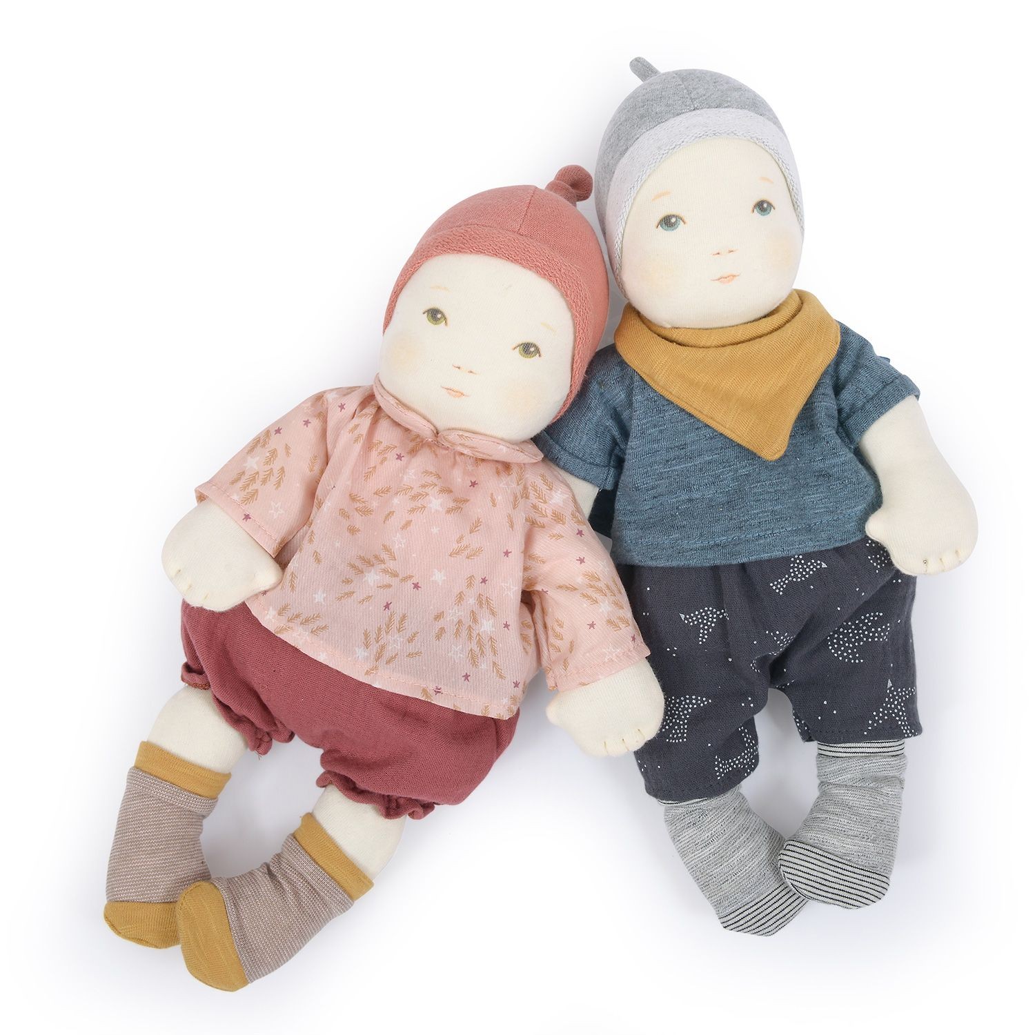 Moulin Roty Bébé Garçon Bambola Stoffa 32 cm Morbida