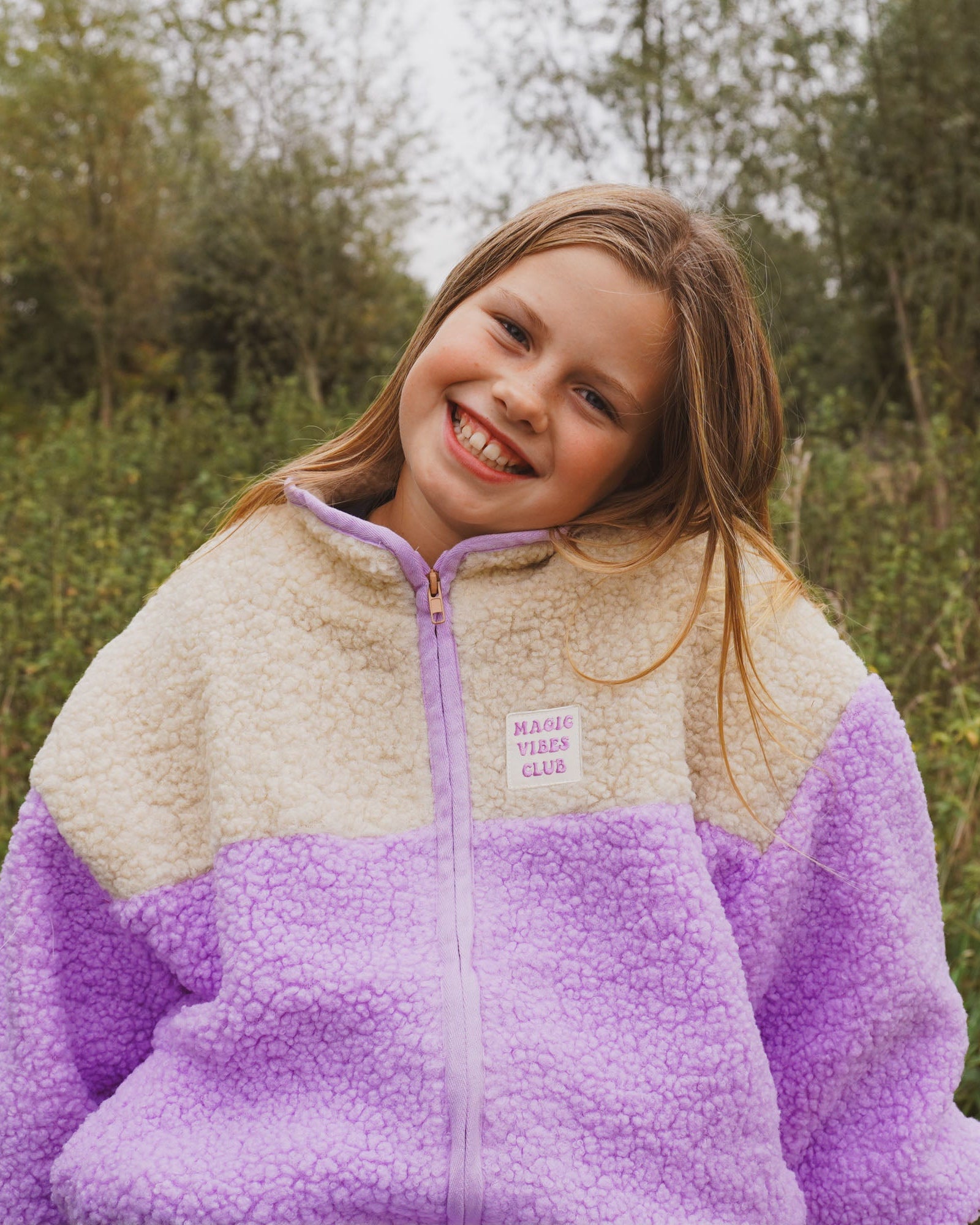Ella and Rapha Little Teddy Smiley Jacket giacca lilla invernale