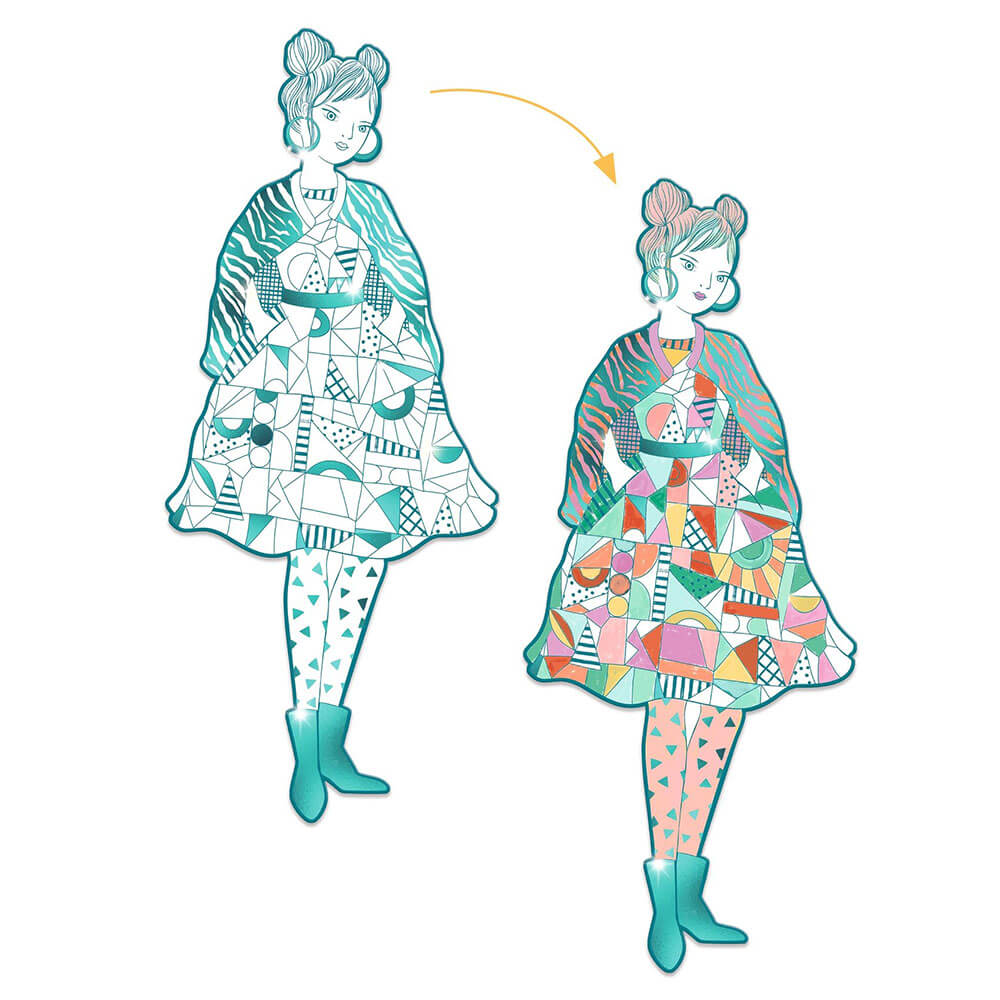 Djeco Rebekka & Friends silhouette da colorare 4 pz
