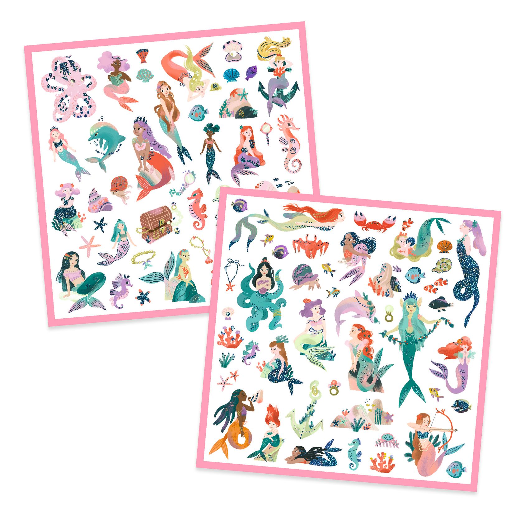 Djeco Sparkly Mermaid adesivi 160 pezzi sirena