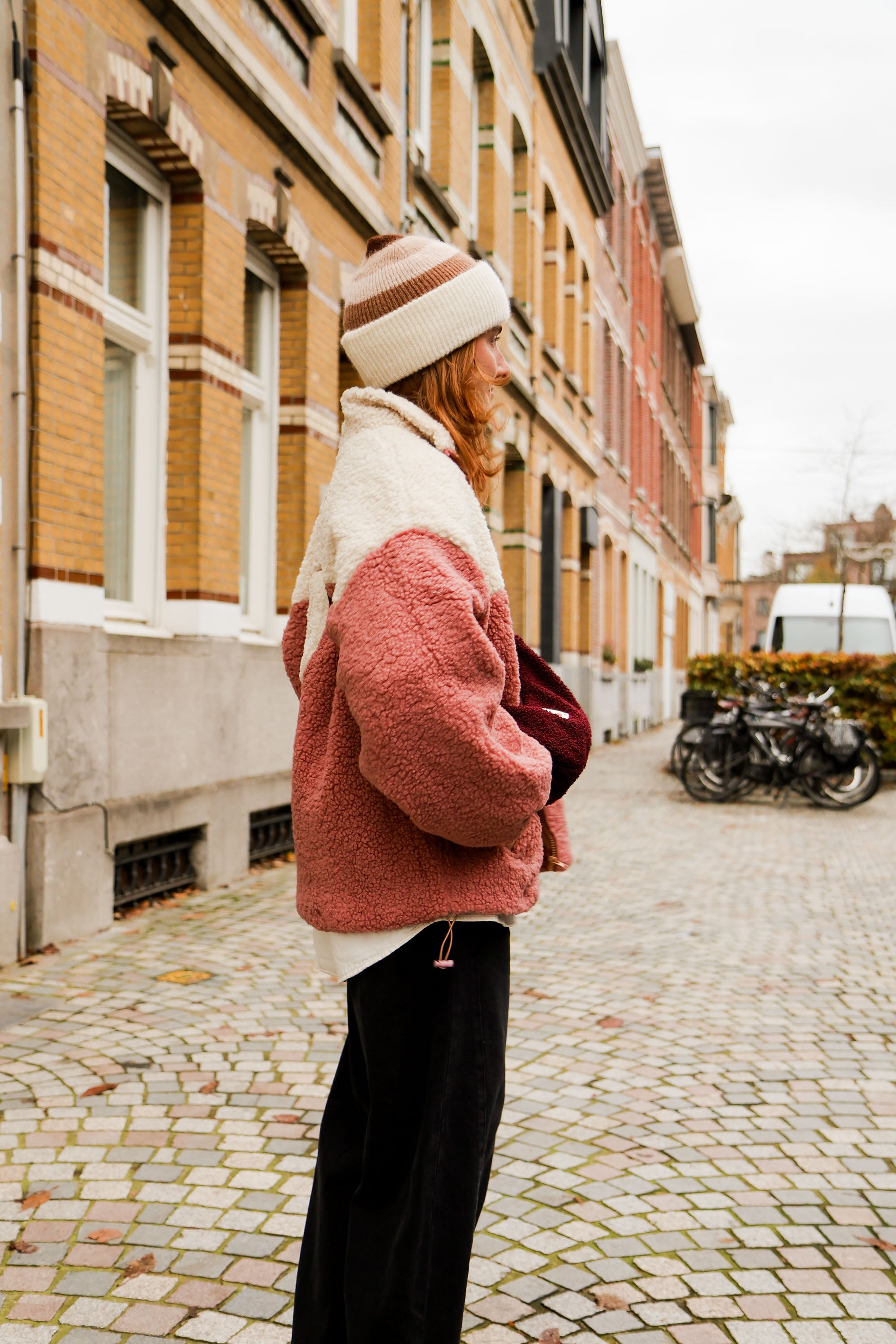 Ella and Rapha Multicolor berretto beanie beige di lana