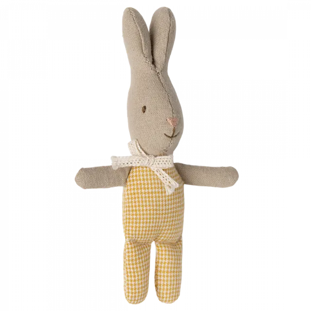 Maileg Baby Bunny pupazzo coniglio quadretti gialli 11 cm