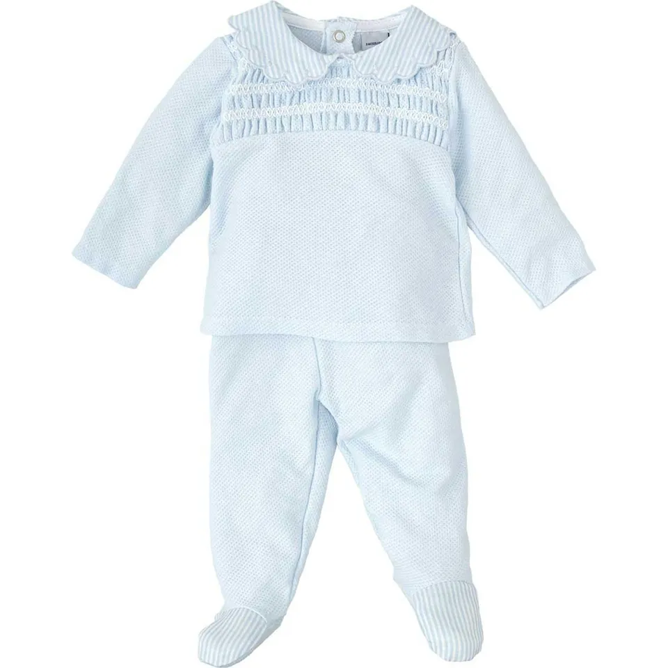 Babidu completino neonato maglia e ghetta cotone azzurro