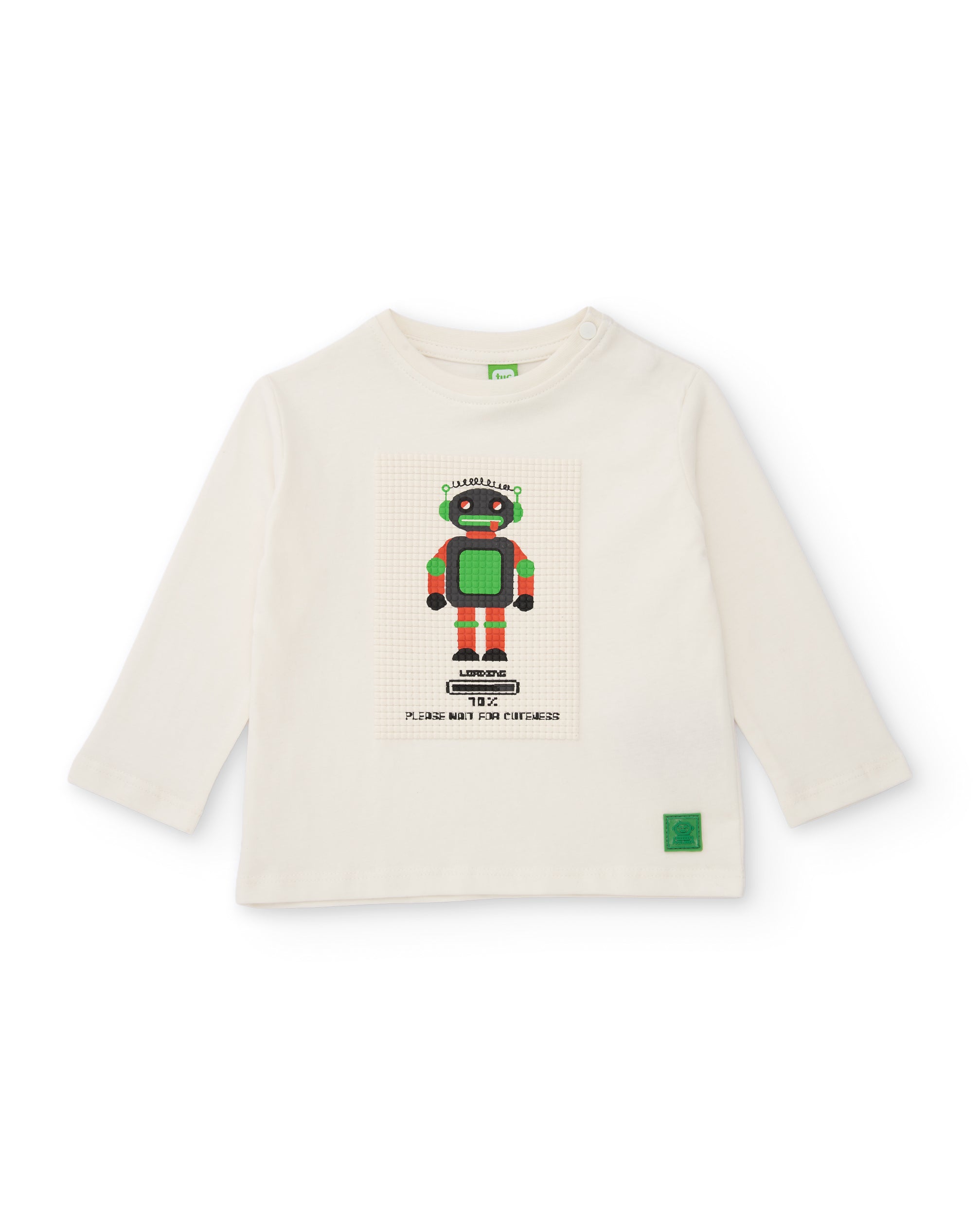 Tuc Tuc t-shirt bimbo robot manica lunga bianco