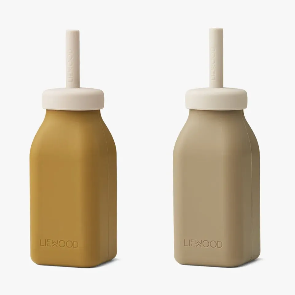 Liewood Erika set milkshake silicone caramel 2 bottiglie