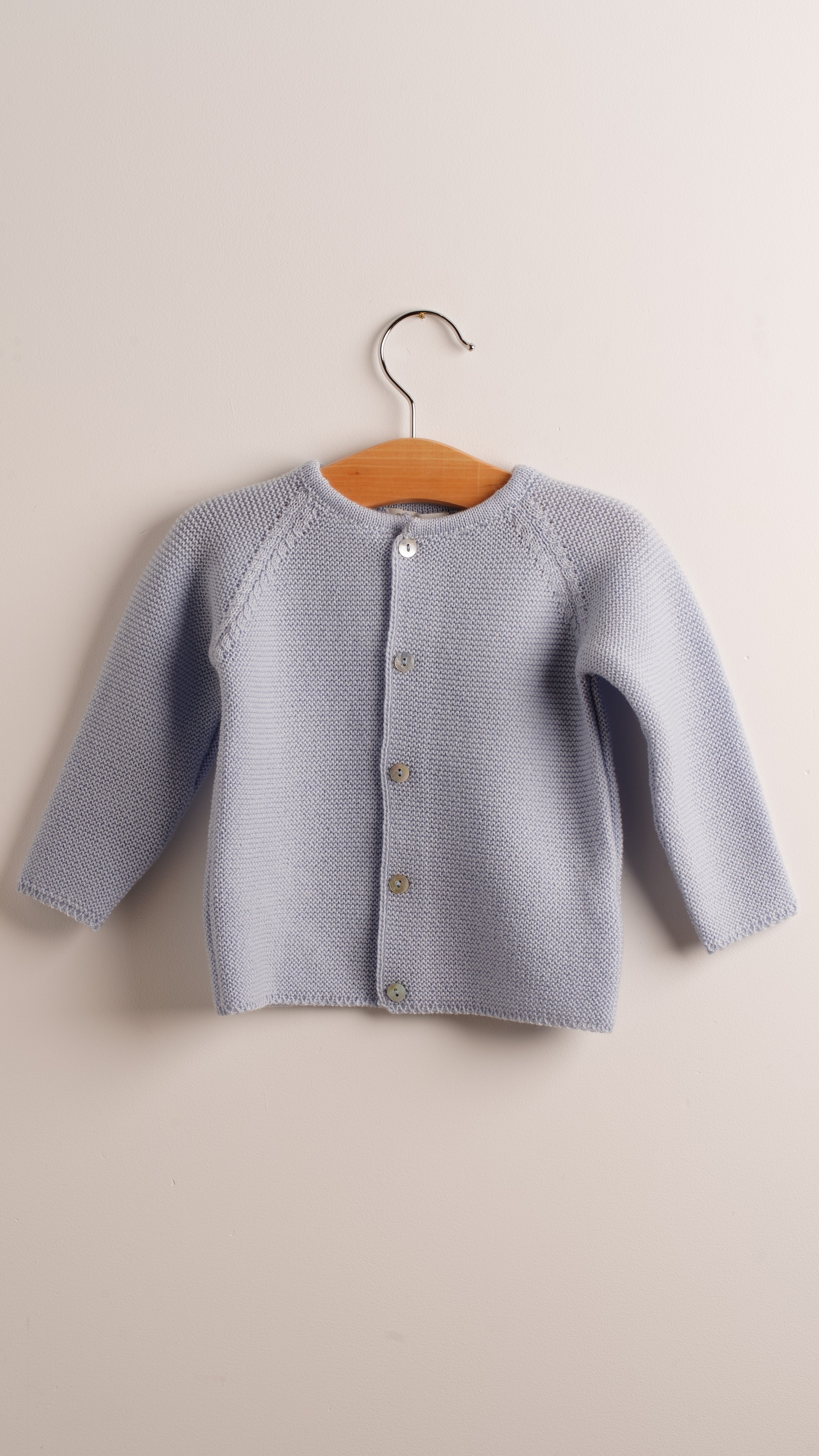 Babyhood lana merino premium giacca neonato blu bottoni