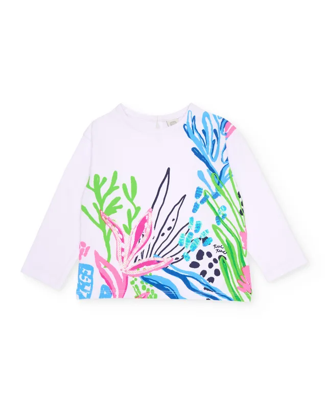 Tuc Tuc maglia bambina bianca maniche lunghe mare
