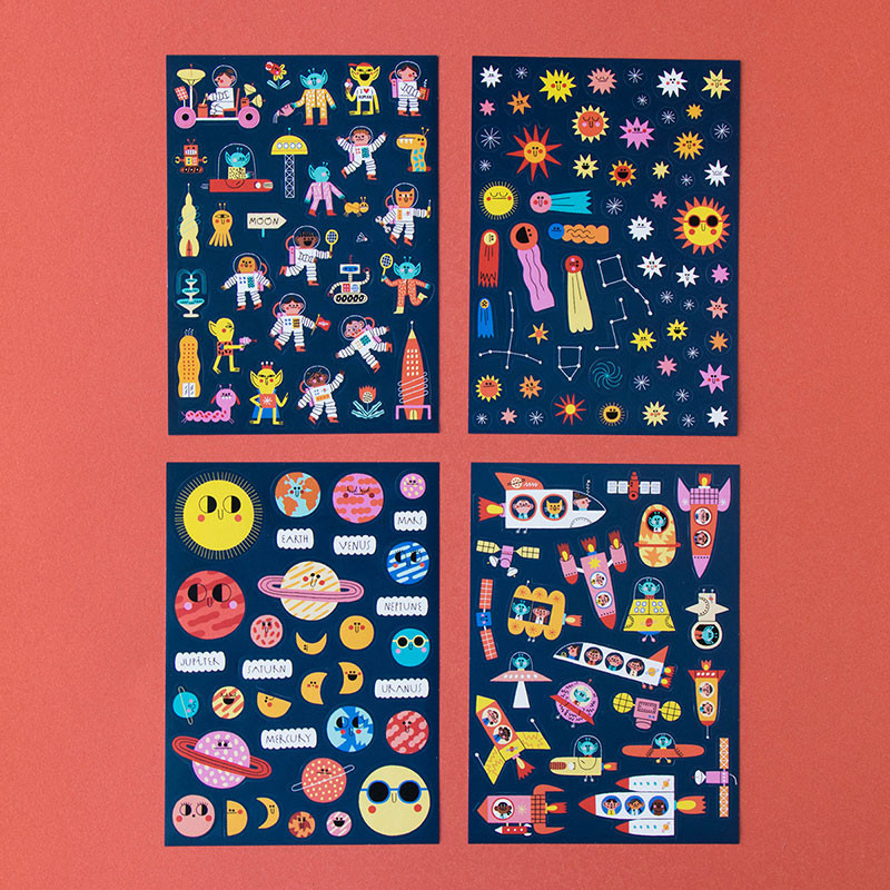 Londji Space cartella 150 sticker rimovibili