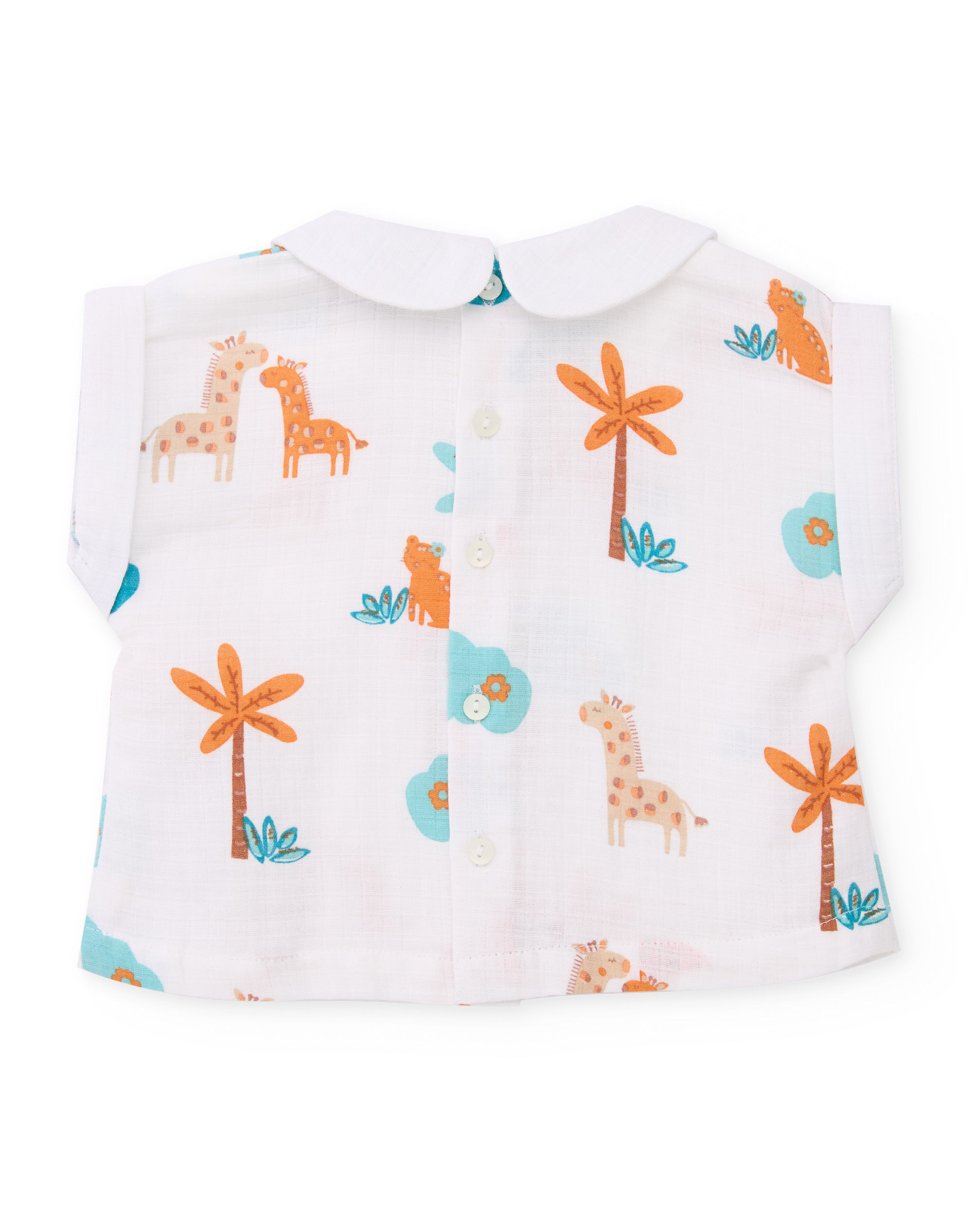 Tuc tuc completo neonata arancio stampa giraffa 2 pezzi