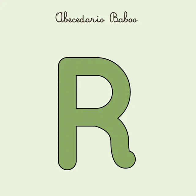 Baboo Abecedario PDF lettera R schede stampabile con corsivo