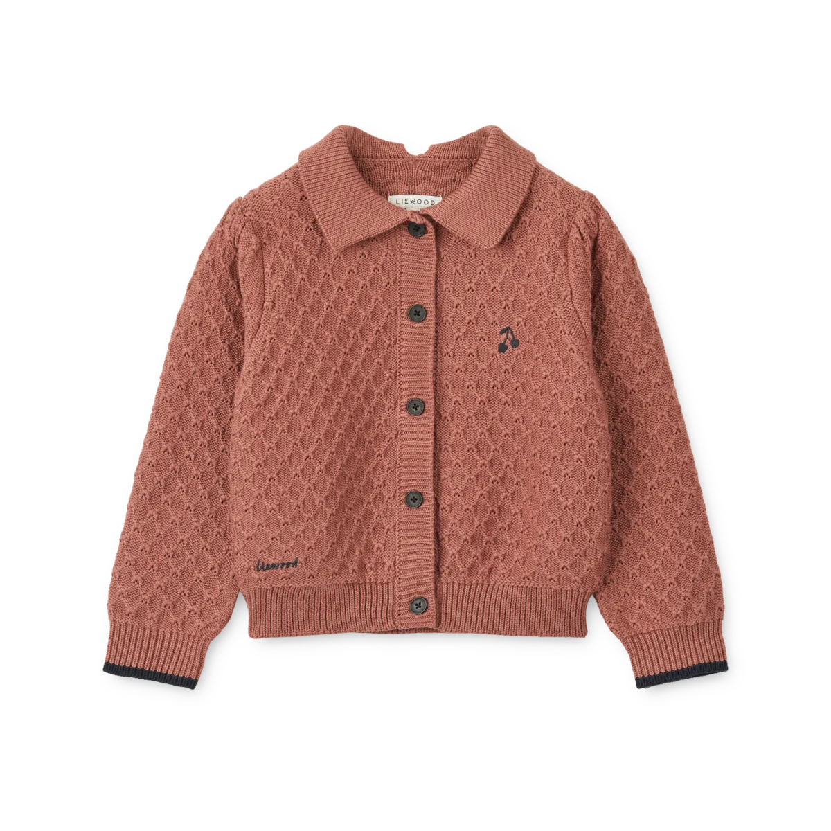 Liewood Jane Dark Rosetta cardigan lana bimba morbido
