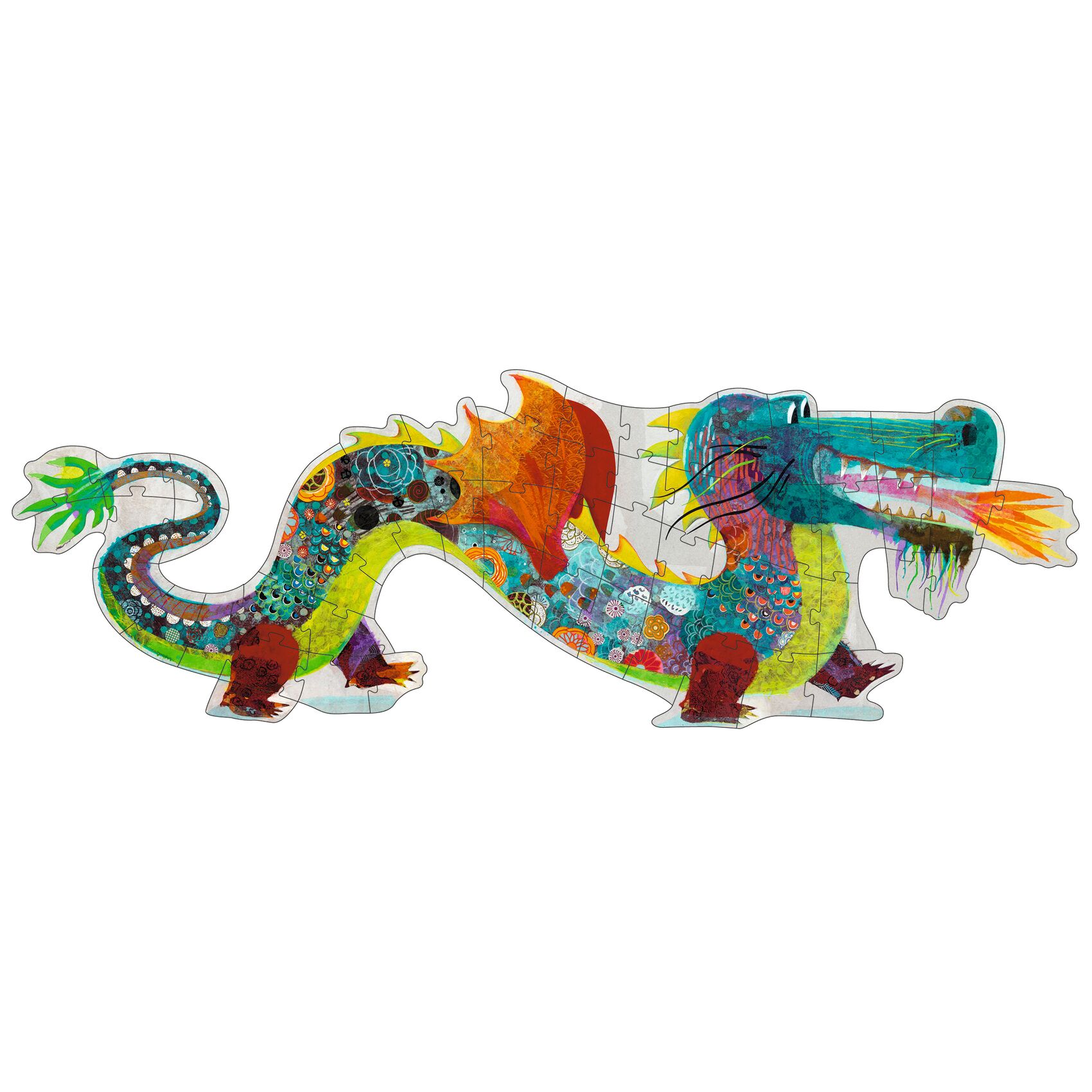 Djeco Leon the Dragon puzzle gigante 58 pezzi parata XXL
